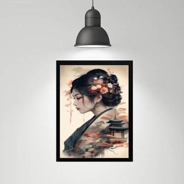 Imagem de Quadro Gueixa Paisagem Japonesa 45X34Cm