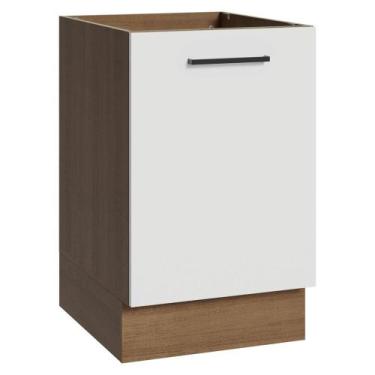 Imagem de Balcão de Cozinha 50cm 1 Porta (Sem Tampo) Rustic/Branco Agata Madesa,