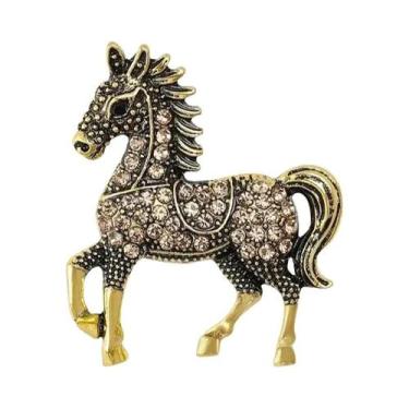 Imagem de Broches Esmaltados Vintage Estilo Corte Cavalo De Guerra Galopante Par
