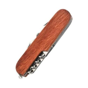 Imagem de Canivete Suíço Portátil 11 Em 1 Com Cabo De Madeira, Multitool EDC Par