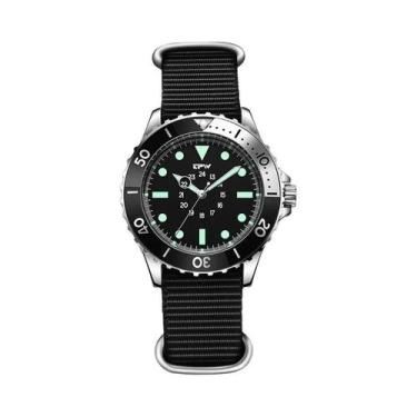 Imagem de Relógio De Pulso Estilo Diver De 40mm Com Mostrador De 24 Horas, Bezel