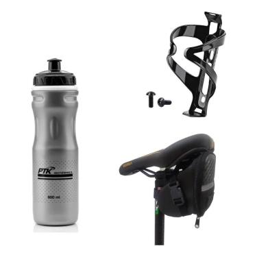 Imagem de Garrafinha De Agua Térmica Para Bike+Suporte +Bolsa De S Pra