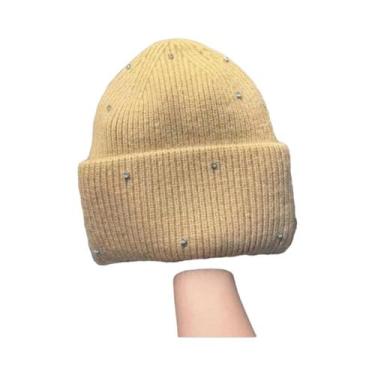 Imagem de Gorro De Inverno Quente Com Strass E Proteção De Orelha Em Pele De Coe