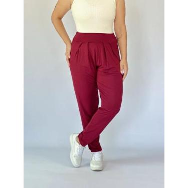 Imagem de Calça Básica Saruel Feminina Cintura Alta Tribo Livre, Marsala, P