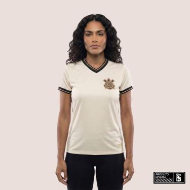 Imagem de Camiseta Corinthians Feminina Dry, Off white, P