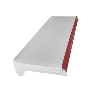 Imagem de Kit 3 Bandejas Prateleiras 40x73 Ponta Para Gôndolas New Plus Com Porta Etiquetas Vermelho