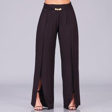 Imagem de Calça Pantalona com Fenda na Frente BBonnie Paola Preta-Feminino