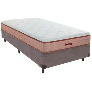 Imagem de Cama Box Solteiro e Colchão Hera Molas Ensacadas Colchobel Cinza