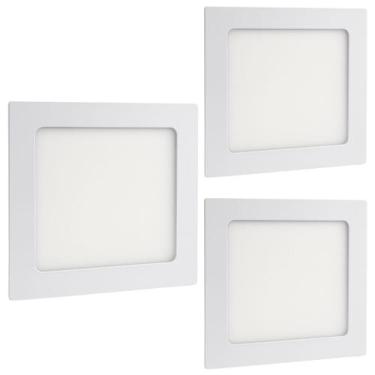 Imagem de Kit 3 Painel Luminária Led 12W Embutir Quadrado Luz Amarela Bivolt - L