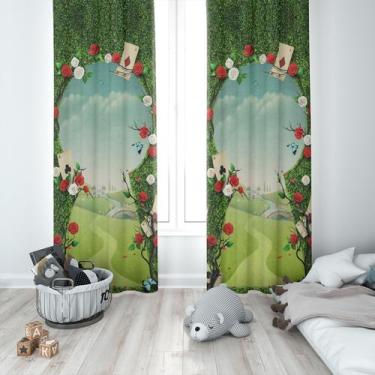 Imagem de Cortina Tecido Oxford Quarto Infantil Jardim País das Maravilhas - 140
