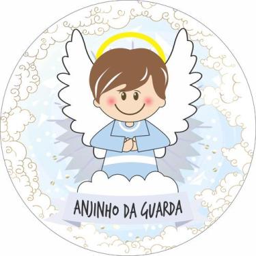 Imagem de Painel de Tecido Sublimado Redondo Santinhos Católicos Anjinho da Guar