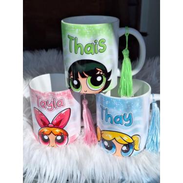 Imagem de Caneca Meninas Super Poderosas + Pingente Lindinha Florzinha Docinho C