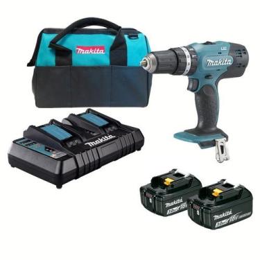 Imagem de Parafusadeira 18V Makita Dhp453Z Com 2Bat 3A + Carregad 127V