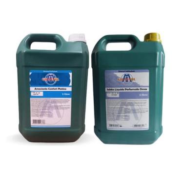 Imagem de Kit Lavanderia 10L: Lava Roupas Omex + Amaciante Platino - Atacado