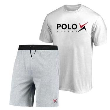 Imagem de Kit Camiseta Algodão + Bermuda Masculina Moletom Dia a Dia-Masculino
