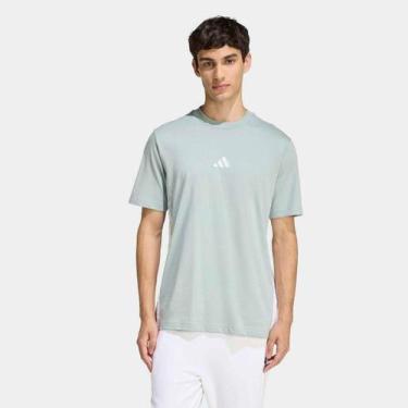 Imagem de Camiseta Adidas 3 Listras Stretch Masculina, Verde claro, G