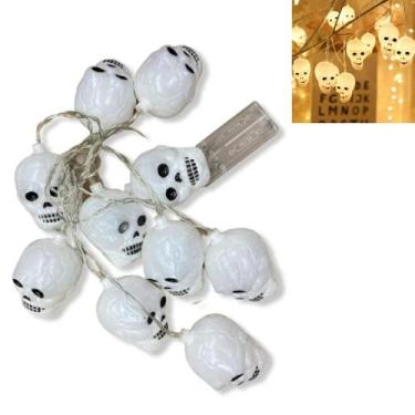 Imagem de Varal Cordão Luminoso De Caveira C/ 10 LEDS Decorativas - Inter