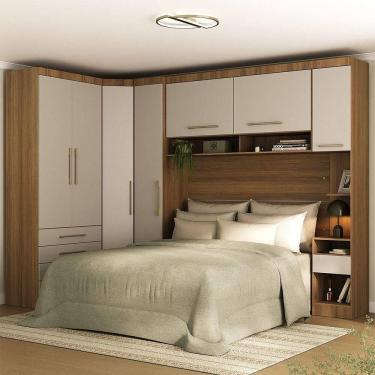 Imagem de Quarto 7 Portas 5 Gavetas Cab Cs Paris Master Luciane Móveis Avelã Pf-cinammon Pf