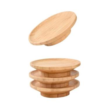 Imagem de Conjunto De 1-4 Suportes De Bambu Para Taças De Vinho E Petiscos, Para