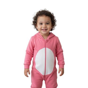 Imagem de Macacão Infantil Pelúcia com Capuz Inverno Fofo Quentinho