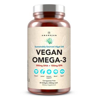Imagem de Suplemento AMANDEAN Vegan Omega 3 Algae DHA e EPA 60 cápsulas gelatinosas-Unissex