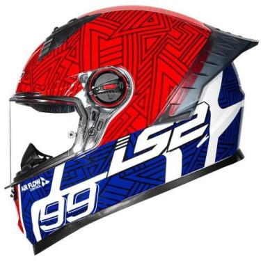 Imagem de Capacete LS2 FF358 Pro Tiempo, 62, Azul/Vermelho