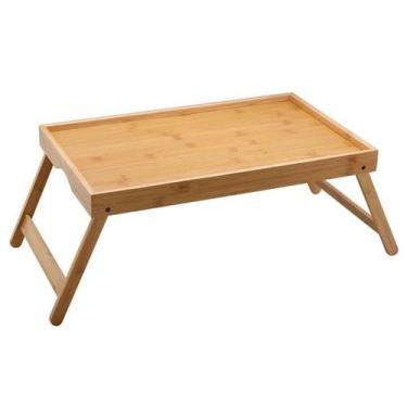 Imagem de Bandeja Dobravel Com Pes De Bambu 50x30x20cm Para Cafe - Imporiente