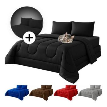Imagem de Kit Edredom Casal Dubai E Jogo De Lençol Casal 3 Peças - Tati Enxovais