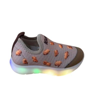 Imagem de Tênis Kidy Flex Light Luzes Capivara Marrom Infantil-Unissex