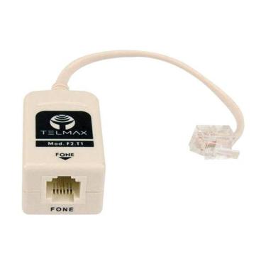 Imagem de Filtro ADSL Telmax F2-T1 para Eliminar Interferências na Linha Telefônica com Conexão RJ11 Macho e 2 RJ11 Fêmea Bege 1