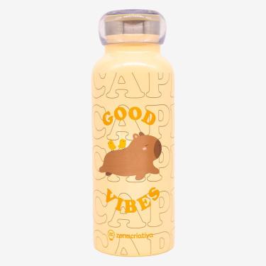 Imagem de Garrafa Bubble Capivara para Bebidas em Plástico e Aço Inoxidável com Vedação em Silico...