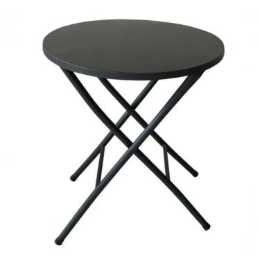 Imagem de Mesa de Bar Dobrável Redonda a em Aço Carbono 60CM Preto Outras Marcas para Bares e Áre...