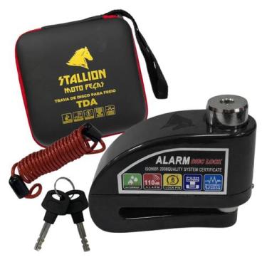 Imagem de Trava Cadeado Freio De Disco Com Alarme Sonoro 6mm A Cores - S PARTS, 