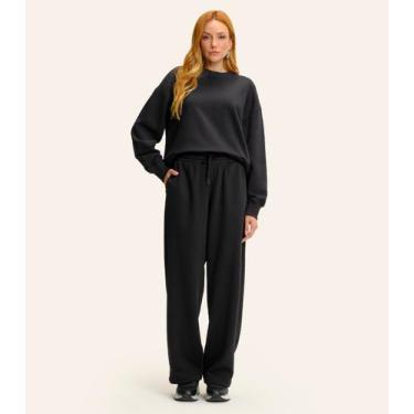 Imagem de Calça Pantalona Moletom Felpado Básico Endless Preto, G, Preto