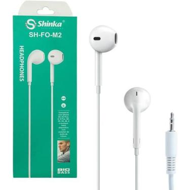 Imagem de Fone De Ouvido Branco Ear Pod Com Microfone Controle Shinka