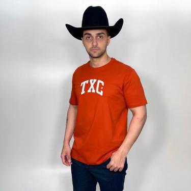 Imagem de Camiseta Country Masculino Txc Original Estampada Algodão, Vermelho, G