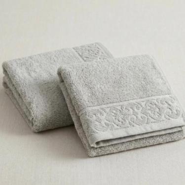 Imagem de Toalha de Rosto Corttex Super Soft Arabesco Zero Twist Cinza 50x70cm