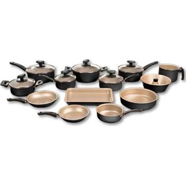 Imagem de Jogo De Panelas 13 Peças Aluminio Teflon Antiaderente Com Tampas De Vi