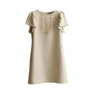 Imagem de Vestido Mini Vintage Feminino Com Manga Franzida ZANZEA, Casual De Ver