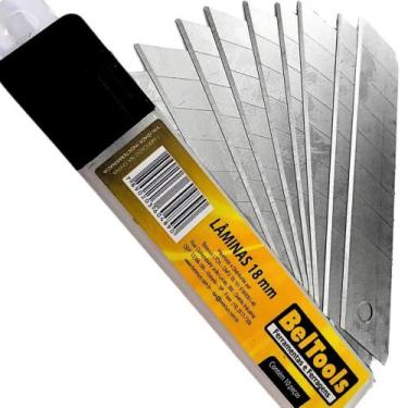 Imagem de 10 lâmina para estilete largo 18mm caixa 10 peças beltools