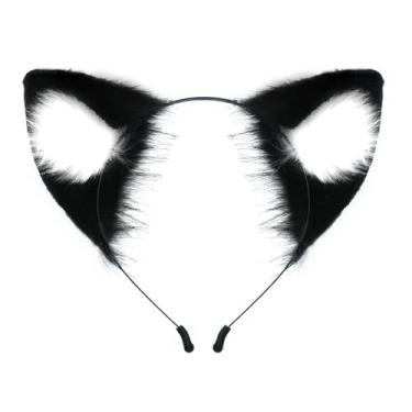 Imagem de Bandana QinRuan Cat Fox, pele sintética, orelhas de animais
