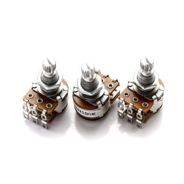 Imagem de Kit 3 Potenciômetros PAN18-MN100K Tipo Blend para Guitarra e Baixo com Porca e Arruela Spirit