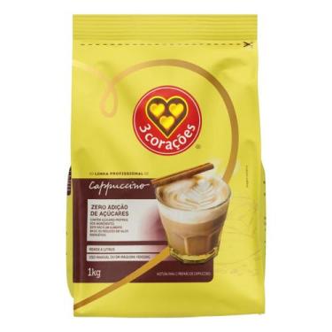 Imagem de Café solúvel cappuccino 3 corações baixo açúcar 1kg