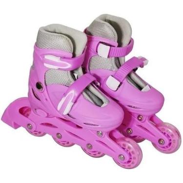 Imagem de Patins 4 Rodas Inline Rosa Tam G BW018RG Importway