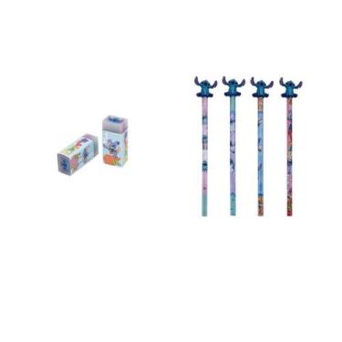 Imagem de Kit Lápis Preto HB Top 3D+ Borracha Stitch faces Molin, Unico, Unico