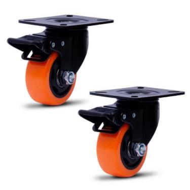 Imagem de Rodízio giratório com freio 3" com 2 peças - GLPBF312BPAE - Colson