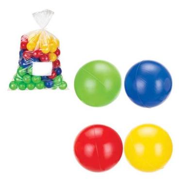 Imagem de Kit 50 Bolinhas Coloridas Atóxico Ideal Pra Piscina Cabana Infantil Br