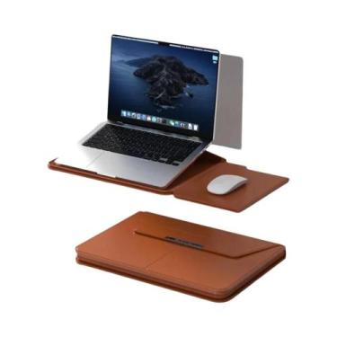Imagem de Capa De Couro Para Laptop De 13-14 E 15-16 Polegadas Com Suporte, Bols