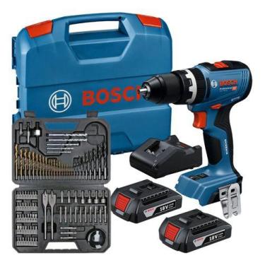 Imagem de Parafusadeira Furadeira Impacto Bosch Gsb 18v-65 Kit 103 Pcs Azul 127/