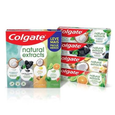 Imagem de Kit Gel Dental Colgate Natural Extracts Carvão Ativado Menta + Bicarbo